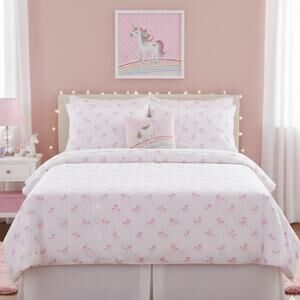 Pottery Barn Kids Unicorn Rainbow FULL Bed Sheets 4pc Fitted Flat 2 Pillowcases